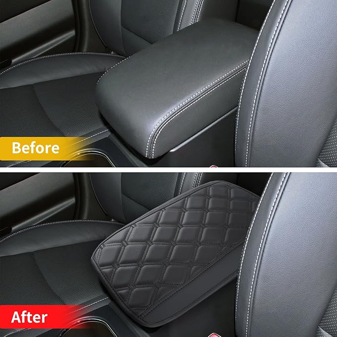 GIANT PANDA Custom Fit Center Console Armrest Cover for 2015-2019 Subaru Outback/Legacy,Waterproof Faux Leather Middle Console Cover Arm Rest Lid Cover Protector - Full Protection - Black