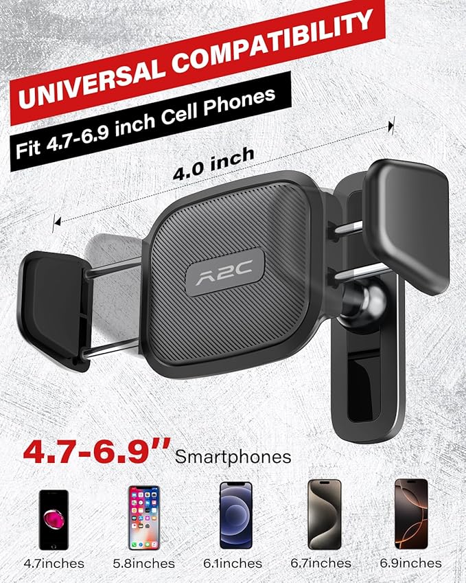 APPS2Car Magnetic Phone Holder for Gym, Alloy Base and Joint 360 Adjustable, Compatible with 4.7-6.9" All Phones & Heavy Case, Grey
