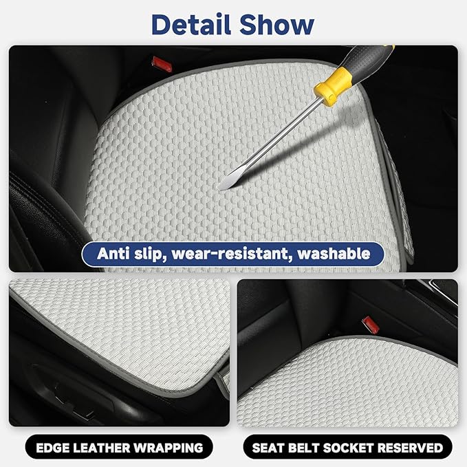 West Llama Car Seat Covers for Summer,Ice Silk Bottom Seat Covers for Cars Include 2 Piece Front Driver Seat Pad Mat Universal Fits 90% SUVs,Cars,Sedans(2Piece-White)