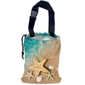 NHNXHWIA Starfish Seashell Car Trash Bag,Hanging Drawstring Car Garbage Bag,Waterproof Canvas Car Back Seat Organizer with Adjustable Buckle,for Vehicles,SUVs,Camping,Road Trips