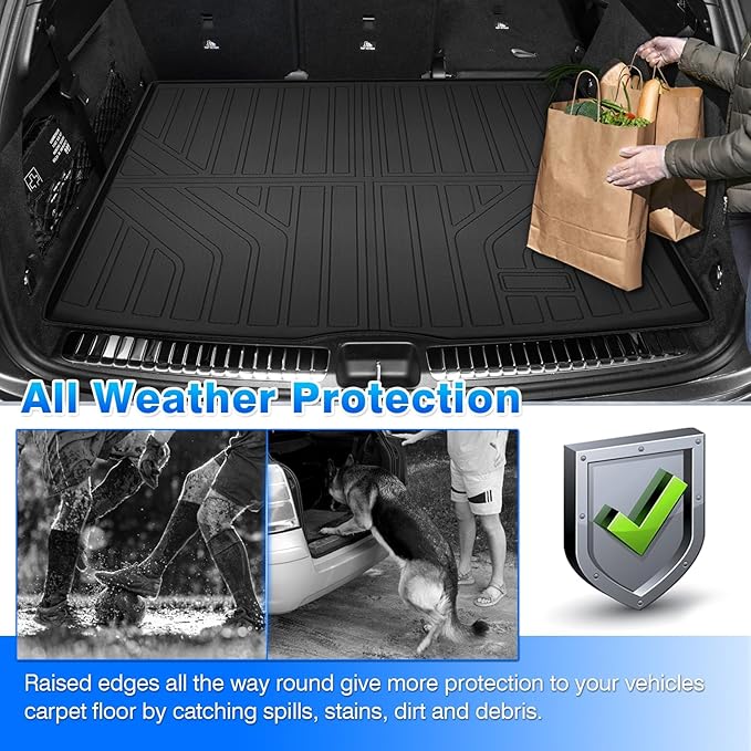 GLE350 Floor Mats - Fit for Mercedes Benz GLE 2020-2025 2026 (No for Coupe/AMG), All Weather Floor Mats & Cargo Liner for GLE350/GLE450 Accessories, Heavy Duty Waterproof