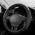 PIC AUTO Steering Wheel Cover, Black Thick Rhombic Foam and Premium Leather, Universal 14.5-15.5 Inch Breathable Anti-Slip Steering Wheels Accessories for Men & Women