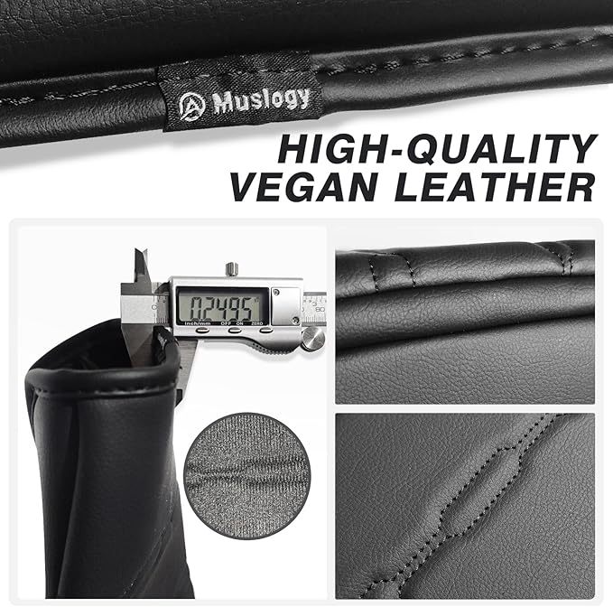 Muslogy Center Console Armrest Cover Compatible with Toyota Tacoma 2016-2023 Comfort Armrest Pad Arm Rest Cushion Vegan Leather Protector Regular Thick