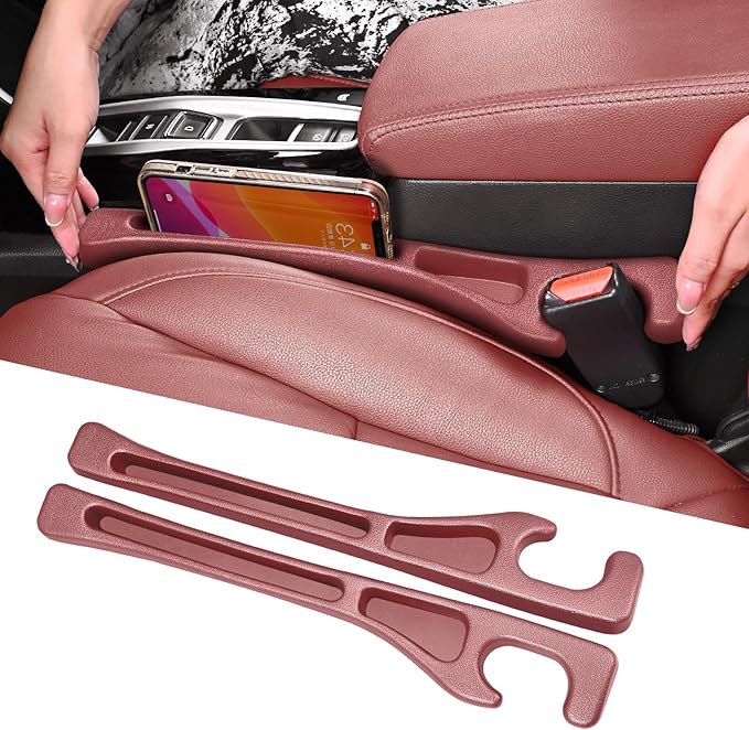7F Car Seat Gap Filler, Between Seat Gap Filler, Universal Car Accessories, Fit SUV Truck Storage, Set of 2 - Red