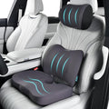 FLORICH 3 PCS Seat Cushion for Carseat Lumbar Support Pillow Car Neck Headrest Pillows Memory Foam Gel Memory Foam Massage Point Seat Pads Pressure Relief Back Cushion for Office Chair(Grey)
