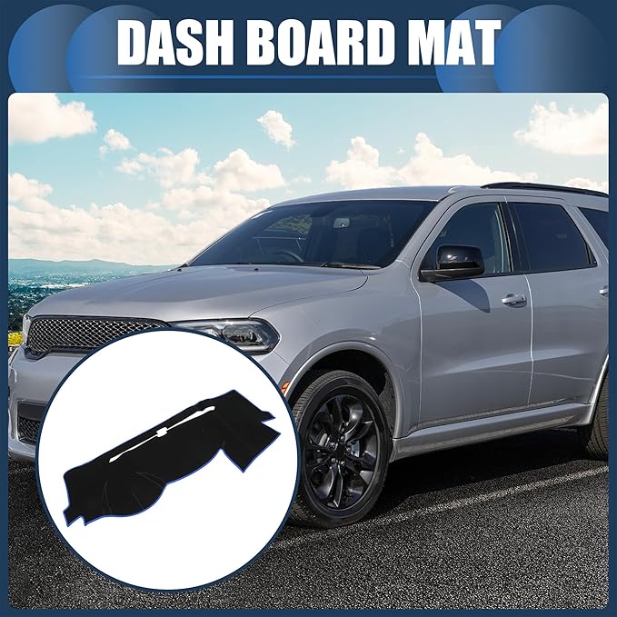 Dash Cover, Center Console Non-Slip Dashboard Carpet Mat for Dodge Durango 2014-2020 Polyester Black Blue,1Pc