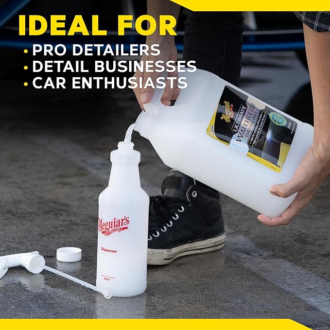 Meguiar's Ultimate Waterless Wash & Wax, Scratch-Free Waterless Car Cleaning Spray That Makes Detailing Quick and Easy, 2-in-1 Cleaner and Protection to Help Your Ride Shine, 1 Gallon (128 Oz)
