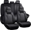 for Kia Sportage Car Seat Covers Full Set,Leather Seat Covers for Car,Lumbar Muscle Pain Healing Function,Waterproof Automobile Seat Protector with Lumbar Support(Black with Pillow)