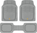 CAT Gray Car Floor Mats Full Set - Universal Heavy Duty Trim to Fit Floor Mats for Trucks - Car Mats & SUV Floor Liners for Car - All-Weather Truck Accessories & Odorless Rubber Automotive Floor Mats