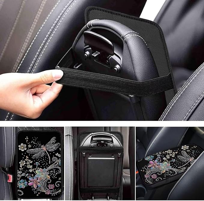 Biyejit Car Center Console Armrest Cushion Cover Pad Car Interior Decor Accessories Universal Fit for Sedan, Truck, SUV