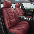 SCDOOCA Car Seat Covers Full Set Burgundy, Luxury Leather Car Seat Covers, Waterproof and Breathable Seat Covers, Universal Car Seat Protector Fit for Cars, Trucks, SUVs, Pick-ups (Wine Red, FullSet)
