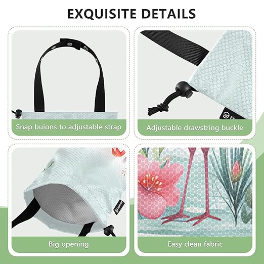 ALAZA Hanging Car Trash Bags Garbage Bag Trash Can for Back Seat Small Flamingo Floral Washable Storage Bag Retractable 2 Pack