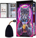 Car Registration Holder, Waterproof PU Leather Vehicle Card Document Glove Box Organizer, Women Interior Auto Accessories Case for Cards, Driver License Car Insurance Holder, Astronaut Cat Bubble Tea