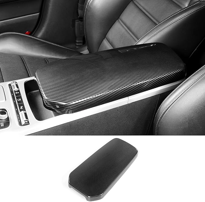 Carbon Fiber Style ABS Car Central Console Armrest Cover Armrest Cushion Cover Center Console Box Pad Compatible with Kia Stinger 2017-2024 Accessories