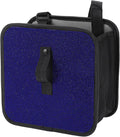 1 Pcs Universal Car Trash Can Hanging 9.1" Length 5.5" Width 9.1" Height Trash Bin Blue Black Fabric Rhinestone