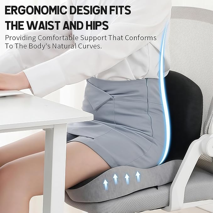 Orthopedic Cushion, 2026 New Orthopedic Cushion for Sciatica, Ergonomic Back Support & Sciatica Relief for Long Drives (Black)