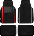 FH Group Universal Fit Car Floor Mats – All-Purpose Carpet Floor Mats & Protectors for Cars, SUVs & Trucks, Durable Automotive Carpet Mats, Red & Black