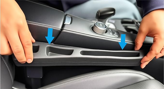 2PCS Car Seat Gap Filler, Crevice Blocker Stopper Between Vehicle Seat Console, Storages Phone Key Avoids Things Falling,Universal Fit Soft Foam Car Seat Gap Plug to Fill