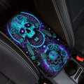 Neoprene Car Center Console Pad Skull Dreamcatcher Print Armrest Cushion Cover Dust-Proof Armrest Seat Box Cover for Most Vehicles Decorative Car Accessories for Women Men