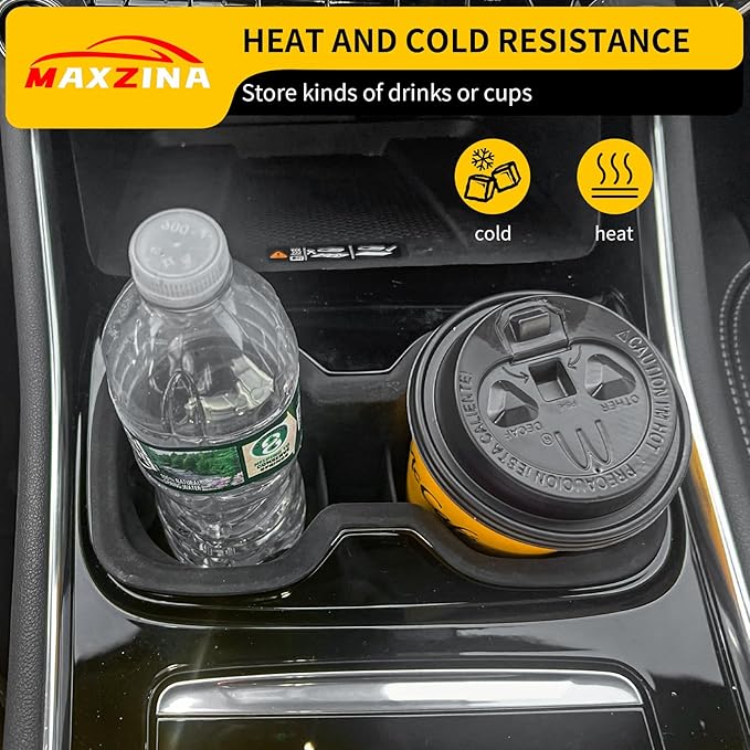 Maxzina Cup Holder Compatible with 2024 2025 Chevrolet Traverse (Not for Limited) Insert Center Console Cup Holder Soft Silicone Black Bottle Holder Interior Decoration 2024 Chevy Traverse Accessories