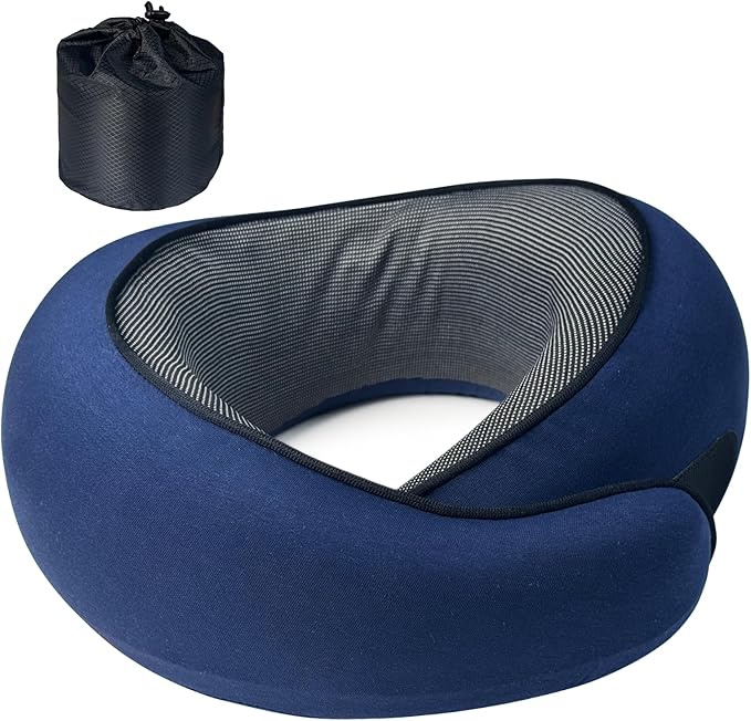 HWGIZP Travel Pillow | High-Density Memory Foam Pillow with 360° Surround Support. Ergonomically Designed. Ideal for Airplane Travel and Home Use.