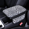 Forala Auto Center Console Pad PU Leather Car Armrest Seat Box Cover Protector Universal Fit (White Gray)