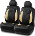 Road Comforts Car Seat Covers, Breathable Leather Seat Covers, Car Seat Covers Front Seats Airbag Compatible, Automotive Seat Covers for Most Cars, Vans, Trucks, SUV - Beige