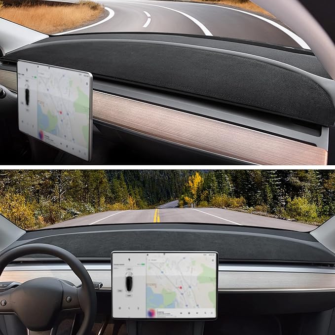 LivTee Dash Mat Dashboard Cover, Fits for Tesla Model Y Model 3 2017 2018 2019 2020 2021 2022 2023, Dashboard Decorative Pad Carpet, Interior Auto Accessories