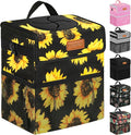 ELONGRIVER Car Trash Can Bin for Back Seat Leak Proof, Cute Car Trash Bag Hanging, Vehicle Trash Can for SUV Truck Van, Automotive Garbage Cans Front Seat Sunflower Floral