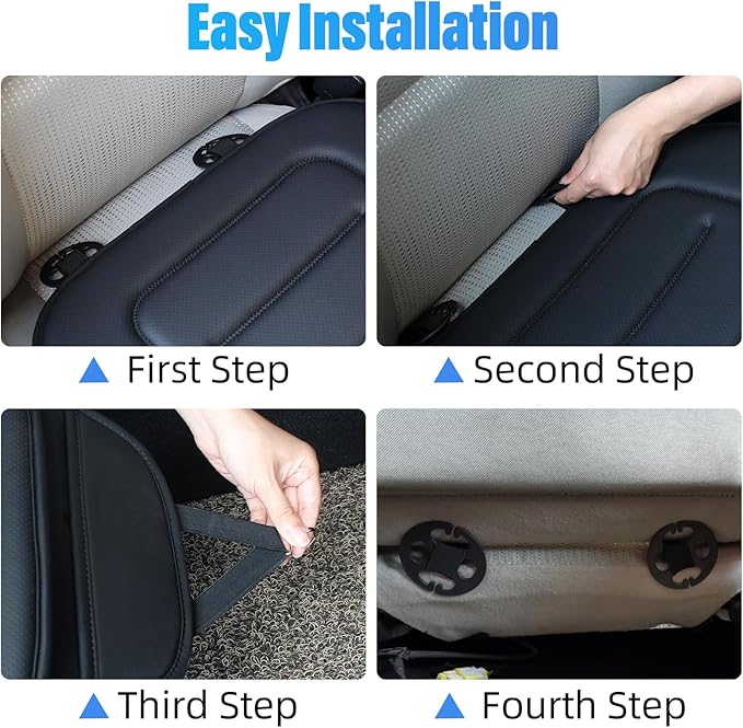 KAYI Car Seat Cushion, Comfort Memory Foam Car Cushions for Driving, Breathable Leather Surface with Anti Slip Rubber Bottom, Seat Cushion for Car and Office Chair (2 Pack, Beige)