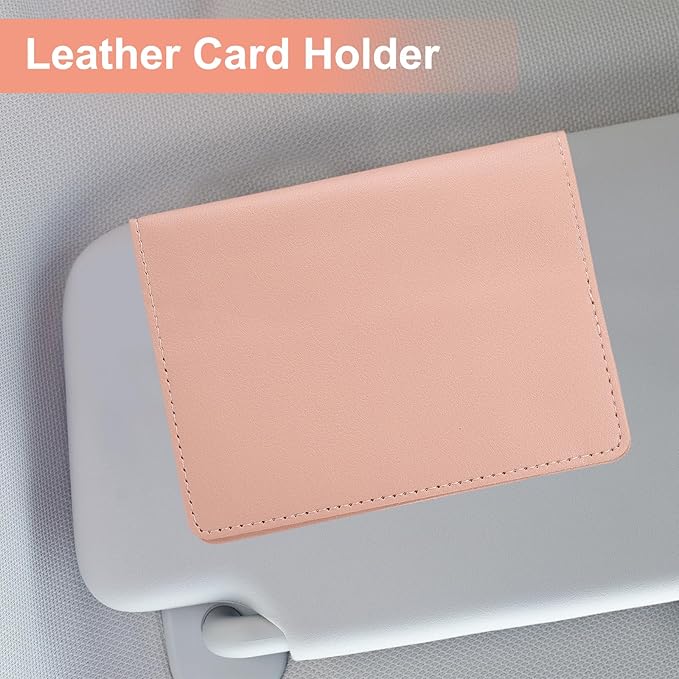 HARFINGTON Car Registration and Insurance Holder 5.51" x 4.13" PU Leather Vehicle Glove Box Organizer Storage Accessories Men Women Car ID Holder for License ID Card Bank Card, White