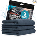 Chemical Guys Workhorse Professional Grade Microfiber Towels for Cars - Black 16x16 Inch Microfiber Cleaning Cloths for Home & Pet Drying, Soft & Scratch-Free, Washing, Drying & Cleaning, 3 Pack