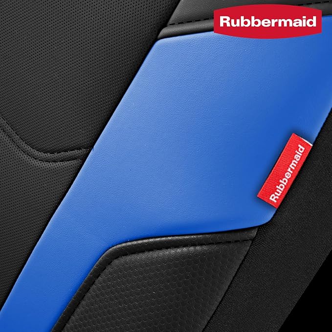 Rubbermaid Leather Car Seat Cover – Universal Front Seat Cover, Airbag Compatible, Easy to Install, Water-Resistant and Durable Automotive Seat Cover for Cars, Trucks, SUVs, Vans – Blue