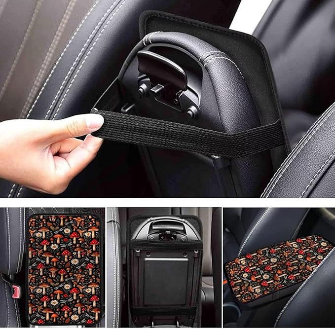 Red Mushroom Car Center Console Cushion Pad Protector Arm Rest Car Comfortable Auto Fashion Auto Interior Armrest Console Accessories Fit Most Cars, Truck, SUV, or Van