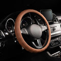 Lord Autofashion Steering Wheel Cover – PU Leather, Non-Slip Rubber Inner, All-Season Comfort – 14.5–15 Inch (Orange 8571)