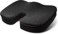 BLACK+DECKER Quilted Knit Memory Foam Seat Cushion U Seat Cushion for Office Chair, Car, Wheelchair & Airplane – Ergonomic, Pain Relief, Non-Slip Backing, Washable Cover, Black