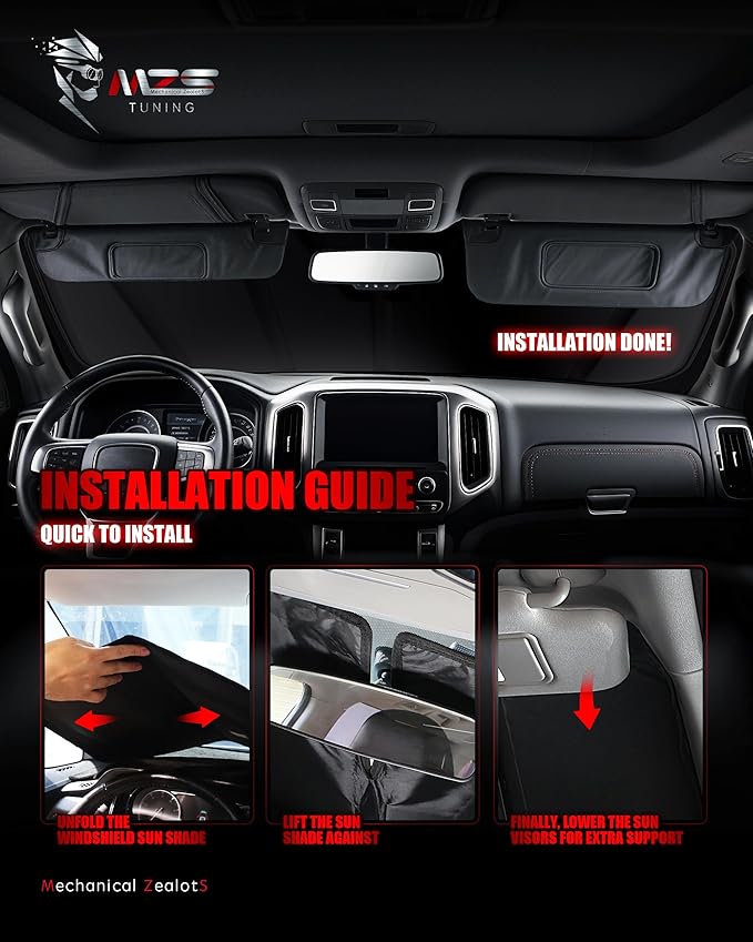 MZS Windshield Sun Shade Compatible with RX350 RX450H 2016-2022 / RX350L RX450HL 2018-2022, Foldable Car Front Window Sunshade with Storage Pouch, Sun Visor Shield for Interior Protector