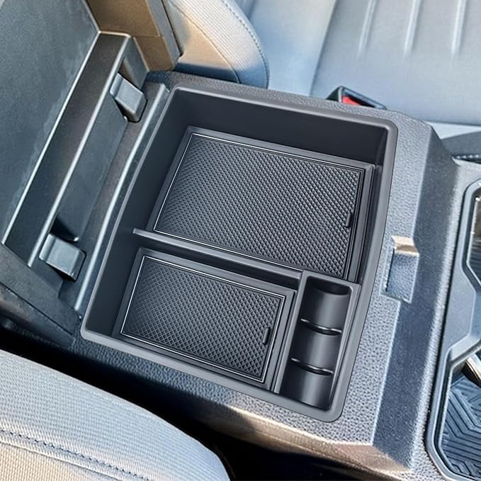 TACORBO Center Console Organizer Compatible with Compatible with 2024 2025 2026 Toyota Tacoma(4th Gen) Accessories, Armrest Insert Tray Secondary Storage Box, Black
