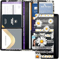 FinestHouse Car Registration and Insurance Holder with Magnetic Closure, Universal Document Organizer for License, Insurance Cards & Glove Box Storage (Daisy)