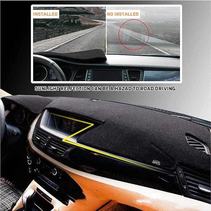 MODIGT Dashboard Dash Cover Mat Pad Fit for Nissan Altima 2007 2008 2009 2010 2011 2012 Nissan Altima Sedan Coupe Non-Glare Sunshield Protector Dash Board Cover Carpet Black