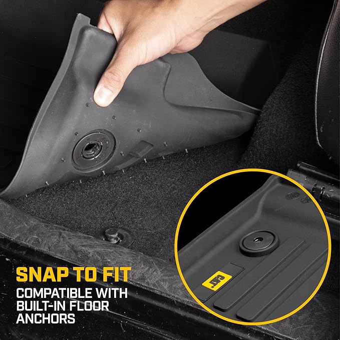 Cat® JustFit™ 3D Floor Mats for Jeep Gladiator (JL) 2020-2026, All Weather Custom Fit Jeep Gladiator Floor Liners with Extended Coverage Design, Car Floor Mats (Full Set Front & Rear)