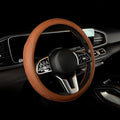 Lord Autofashion Steering Wheel Cover – PU Leather, Non-Slip Rubber Inner, All-Season Comfort – 14.5–15 Inch (Tan 9366)