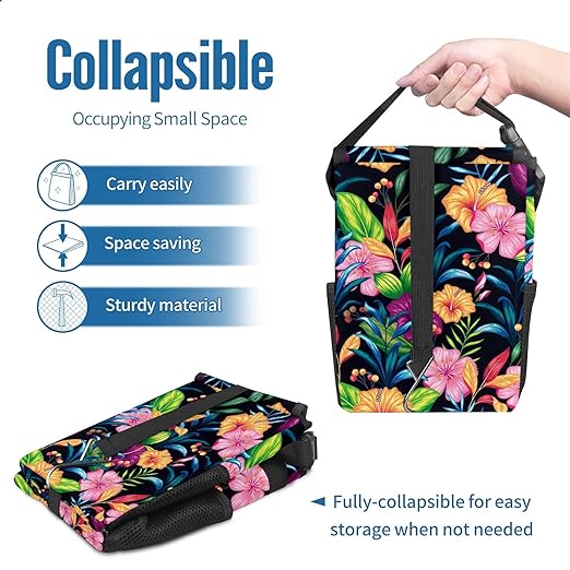 GVGHIDZ Car Trash Can – Multi-Purpose, Lightweight and Portable with Durable Water-Resistant Coating, No Installation Required, Practical and Ample Capacity, Variety of Colors.Rose Flower