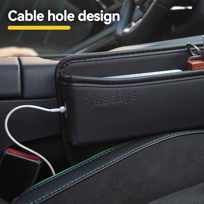 Car Seat Gap Filler 2 pack Car Gap Filler Seat Organizer Front Seat Leather Car Accessories for Women Men, Car Essentials for SUV Truck, Adjustable Seat Gap Filler Organizer for Phones, Keys, Cards