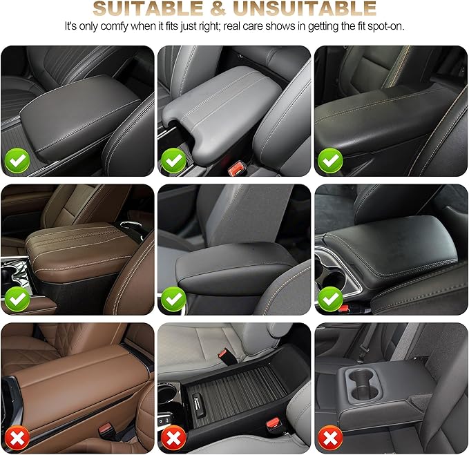 YORKNEIC Center Console Cover Fit for Model Y: Car Armrest Cover Storage Bag with 2 Cup Holders - Armrest Cover for Car Waterproof Car Armrest Pad (Beige)