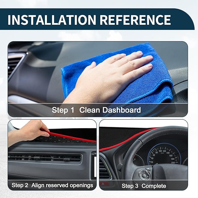 Dash Cover for Honda CRV Non-Slip | Center Console Dash Cover Mat Black Red 1 Pcs