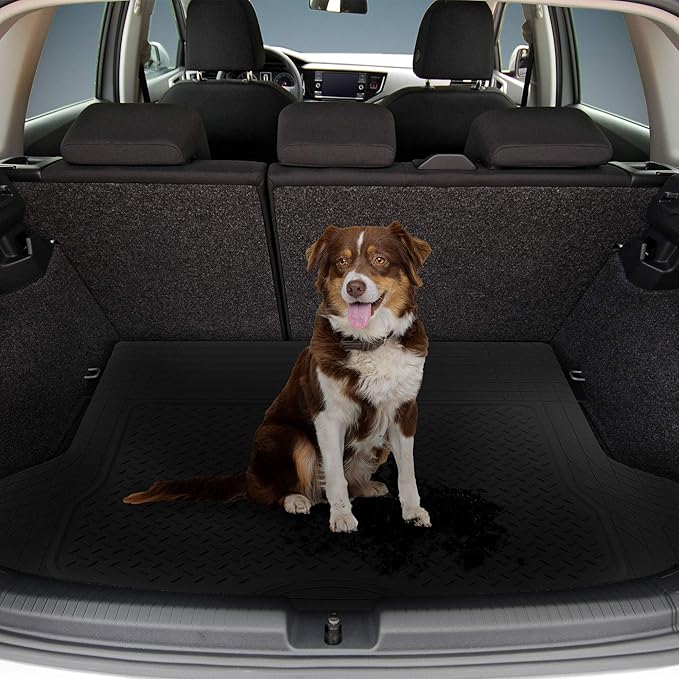FH Group Trimmable Non-Slip Rubber Floor Mats Full Set - Universal Fit for Cars Trucks and SUVs (Black) F11305 + F16400