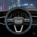 Yangday Leather Steering Wheel Cover for Ford F150 F250 F350, 15.5-16 inches Car Steering Wheel Cover with Non-Slip Breathable (Blue)