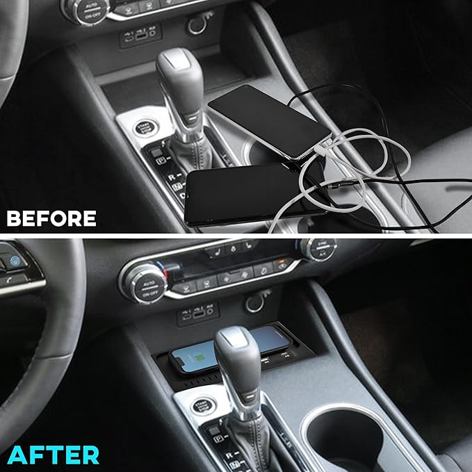 KEWISAUTO Car Wireless Charger for Nissan Altima 2019-2024 2023 2022 2021 L34 Accessories, USB-A USB-C Phone Wireless Charging Pad Mat for Altima S/SL/SV/SR VC-Turbo/Platinum VC-Turbo/Edition One