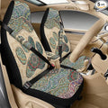 Psesaysky Boho Paw Car Accessories Set for Men Women Cute Car Seat Covers with Center Console Cover Pad Auto Seat Belt Cover Universal Fit Most Truck SUV Van